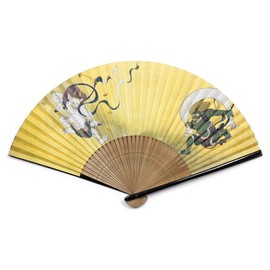 谷口松雄堂 [わがみ小路] 扇子 (琳派扇子 風神雷神 紳士用) 江戸絵画の傑作が扇子に！　お土産・プレゼントにおすすめです