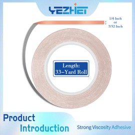 YEZHET Stained Glass Copper Foil Kit, 7/32 and 1/4 Inch, Black and Silver Backed with Hand Foiler