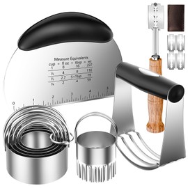 Pastry Cutter, Biscuit Cutter, Dough Scraper, Bread Lame, Stainless Steel Pastry Blender Set, Dough Cutter Biscuit Cutter Sourdough Bread Scoring Tool Dough Blender Tools & Pastry Utensils (5 Pcs/Set)