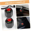 Zerodeko 4pcs Cute Red Rose Tire Valve Stem Caps Dustproof
