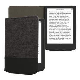 kwmobile Case Compatible with Pocketbook Verse/Verse Pro/Verse Color/Vivlio Light/Light HD - Canvas eReader Protective Cover Case - Anthracite Black
