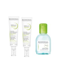 Bioderma Sebium | Sebium Kerato Plus + Sebium H2O | Moisturises & Cleanses | High Tolerance | Anti-Pimple & Anti-Markings | Face | Acne Prone Skin