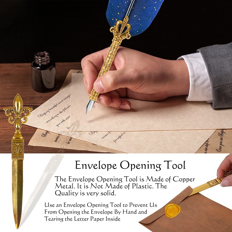 SERAKUKA MPRINCE Calligraphy Pen with Feathers, Includes Calligraphy Nibs, 12