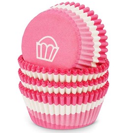 MoNiRo Paper Muffin Cases - Cupcake Baking Mould Made of Paper Motif Pink White Cupcake - Muffin Mould - Cupcake Mould - Paper Cases - Cupcake Cases - Muffin Mould - Baking Cases - Muffin Moulds