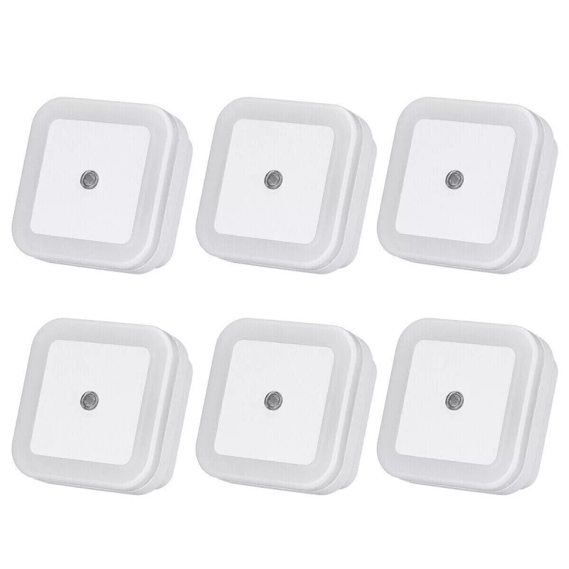 Kitchen 6-Pcs Plug-in LED Night Lights Lamp Dusk to Dawn