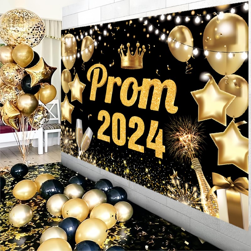 Large Graduation Decorations Prom Banner 2024, Class of 2024 Black