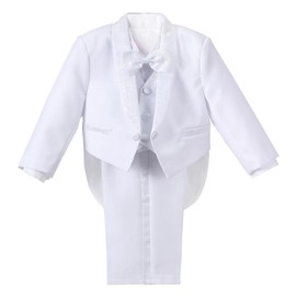Lito Angels Baby Boys White Tuxedo Suits & Blazers Formal Dress Wear Wedding Outfit 5 Piece Set Age 18-24 Months