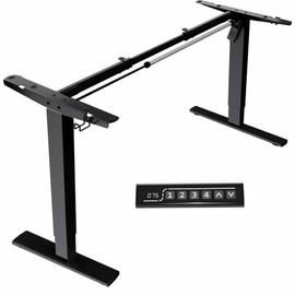 VIVO Electric Stand Up Desk Frame Workstation, Frame Only with 220 lbs Capacity, Brushless Motor Standing Height Adjustable Legs with Memory Controller, Black, DESK-V100EBY
