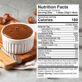Eastanbul Cocoa Hazelnut Spread, 11.6oz, Chocolate Hazelnut Spread, No Palm Oil, Rich & Creamy 35% Nuts, Gluten-Free, Low Sugar, All Natural Ingredients, No Additives