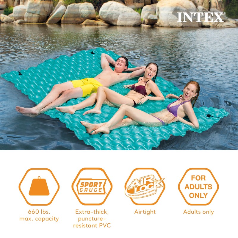 Intex 56841EP Giant Inflatable Floating Water Mat Relaxing Platform Pad