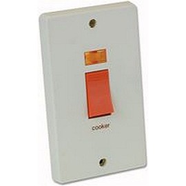 2G 50A COOKER SWITCH WHITE Electrical Switches & Socket Outlets