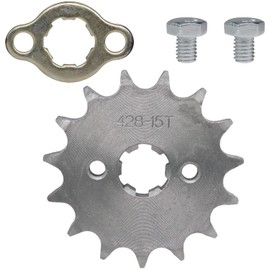 Amavoler 428-15T Front Sprocket 17mm Replacement Parts Fit for 50cc 70cc 110cc 125cc 140cc 160cc Honda TaoTao Roketa Coolster Sunl Lifan Chinese ATV Quad Dirt Bike.(17mm,428-15T)