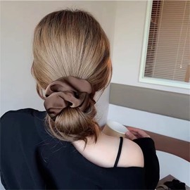 3pcs Large Hair Scrunchie Satin head rope simple hair ties ruffle oversized Women Soft Scrunchy retro women's headband hair accessories high ponytail tied hair scrunchie for girls (Multiple colors, One size)