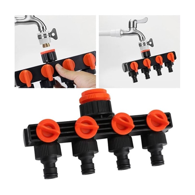 Suinga 4 Way Garden Tap Splitter 3/4" and 1" with