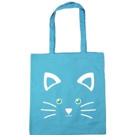 Hippowarehouse Cute Kitty Cat Face Tote Shopping Gym Beach Bag 42cm x38cm, 10 litres