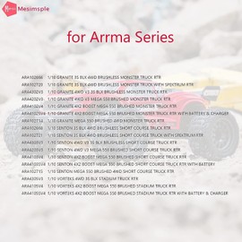 Mesimsple New Versions Vorteks CVD Drive Shaft & Body Clips & Wheel Hex Hub for Arrma 1/10 Senton Granite Vorteks 3S Front Rear Driveshaft 550 MEGA Upgrades Part Black
