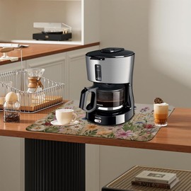 Colorful Wildflowers Dish Drying Mat Meadow Flowers Floral Kitchen Mat 16"x24" Bsorbent Coffee Maker Mat for Dishes,Utensils Coffee Maker Pots and Pans Easy Clean Dish Slip Resistant Pad