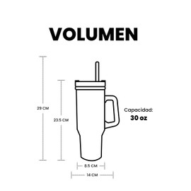 Seek Style 30 oz Negro – Termo de Acero Inoxidable con Asa y Popote, 890ml – Mantiene Bebidas Frías y Calientes, Boquilla de Silicón – Ideal para Deportes y Oficina