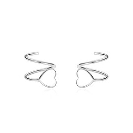 Double Twist Earrings for One Hole for Women, Unique Double Hoop Rhinestone Pearl Twist Earrings Trendy Simple Single Piercing Earrings for Teen Girls Holiday Gifts (Silver1)