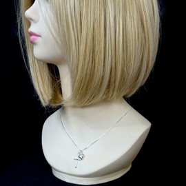 Sterling Silver Cross Necklace for Girls, Sterling Silver Cross with Puffed Heart Charm Necklace, First Communion Gift Necklace for Daughter, Goddaughter Gift Necklace