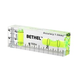 BETHEL Mini Bubble Level - 90°/180° Dual Direction Spirit Level with Shatterproof Design, High Accuracy for Picture Hanging, DIY, Carpentry - Ultra-Compact 75x25x15mm Pocket Leveling Tool