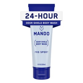 Mando Odor Shield Body Wash - 24 Hour Control - Removes Odor Better than Soap - SLS and Paraben Free, Skin Safe - 8.5 Ounce (Pro Sport)