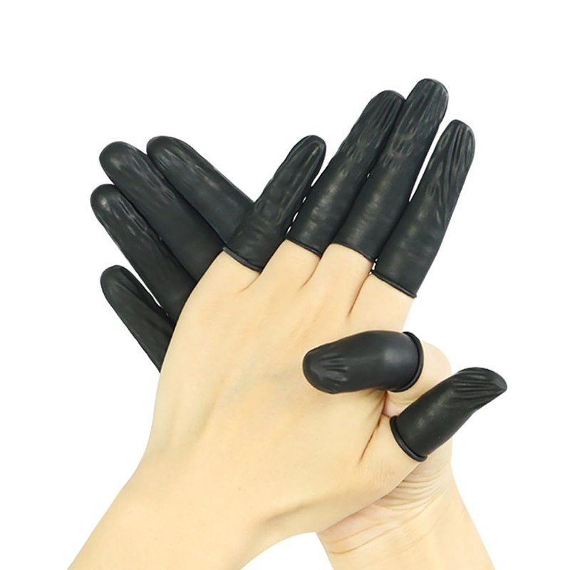 ccHuDE 200 Pcs Latex Finger Cots Fingertips Protective Cots Rubber