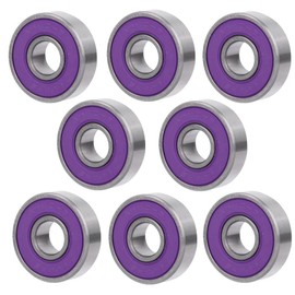 8Pcs Skateboard Bearing Scooter 608 Ball Bearing Miniature Skate Roller Ball Bearings Kit(Purple 9)