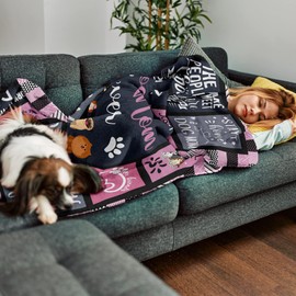 kituzol Dog Mom Gifts Blanket 50”x60”, Best Dog Mom Gifts for Women, Gifts for Dog Moms, Dog Lover Gifts, Gifts for Dog Lovers Women, Dog Mom Gift for Women, Dog Owners Gifts, Dog Mom