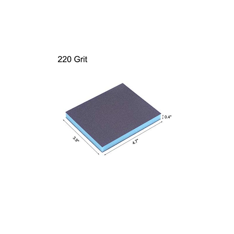 sourcing map Sanding Sponge 220 Grit Sanding Block Pad 4.7inch