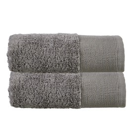 Olivia Rocco Bamboo Towel Bale Set Towels Super Soft Highly Absorbent Hand Bath Towel Quick Dry Towels Bath Sheets For Bathroom Home Hotel, 2 Hand Towels Grey