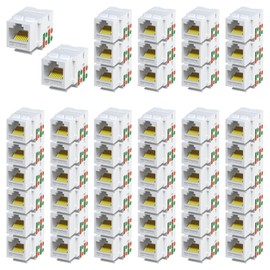 Enmane Cat6 RJ45 Keystone Jack Keystone Jack 90° Angled Ethernet Punch Down Keystone Modules 50pack