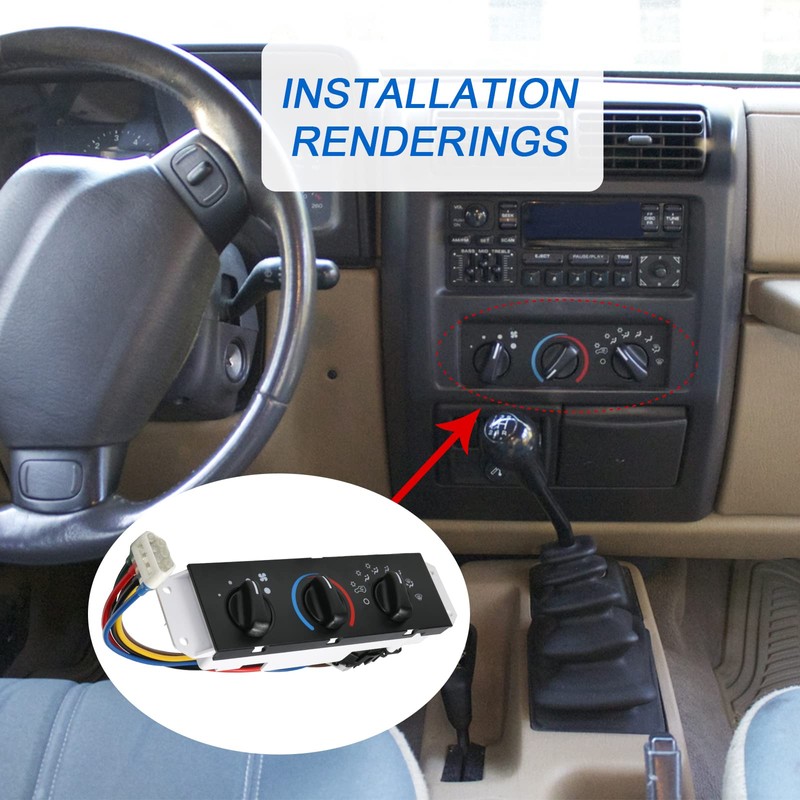 DICMIC HVAC A/C Heater Control Panel with Blower Motor Switch