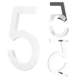 Yafimea House Number Plaque Large Mdoerne Made of ABS Plastic in 3D Look 15 cm White