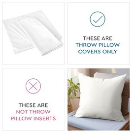 Encasa Cotton Throw Pillow Covers Set of 2 I 18x18 in (45x45 cm) - Mint Green I No Insert I Plain Square Pillowcases I Machine Washable | Indoor Use Only