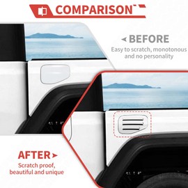 Amayum Fuel Gas Cap Overlay Fuel Filler Door Cover Fit for Jeep Gladiator JT 2018+ Fuel Tank Door Trim Chrome Exterior Accessories