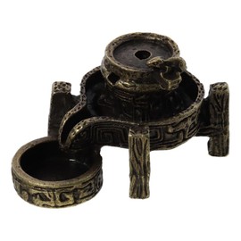 Gifthub Mini Creative Antique Copper Incense Burner and Holder - Mini Incense Stick and Stone Mill Backflow Design