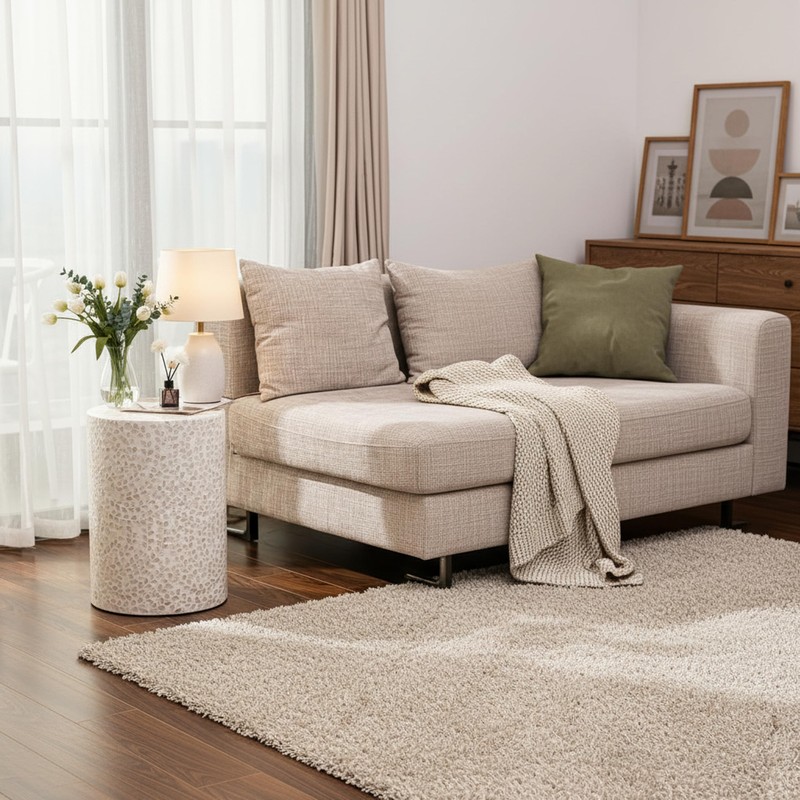 PEMAR Capiz Shell Cylinder Drum End Table Nacre Capiz Shell