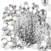 OERJU Silver Round Backdrop Cover Luxurious Not Glitter Sequin Background