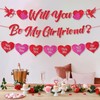 Stcomart Pre-Strung Glitter Will You Be My Girlfriend Banner for