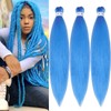 Light Blue Braiding Hair Pre Stretched Synthetic Hair Extensions for