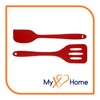 MyXoHome 8" Red Silicone Spatula & Slotted Turner Set by