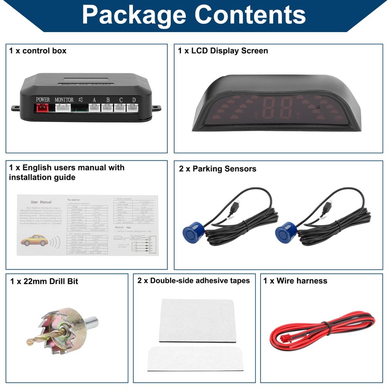 Hihaha Car Auto Vehicle Reverse Backup Radar System LED Distance