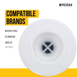 PartsBroz WP63594 Fabric Softener Dispenser - Compatible With Whirlpool Kenmore Inglis Washer - Replaces AP6010164 PS11743341 63594 21032 Ultra Durable Replacement