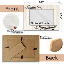Family Is Everything Family Frame Wood Photo Frame Modern Picture Frames Wood Desk Picture Frames 4x6 Family Picture Frames for Home Living Room Bedroom Office Photo Gifts for Sister Brother - JRM801
