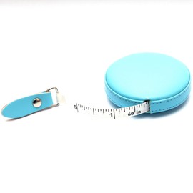 Tape Measure Body Leather Retractable Small Sewing Tape Measure for Tailors and Designers 1 Piece 60 Inch / 1.5 Metre Wide (Light Blue)
