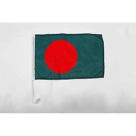 Bangladesh Car Flag 18'' x 12'' - Bangladeshi Car flags 30 x 45cm - Banner 18x12 INCHES PLASTIC STICK - AZ FLAG