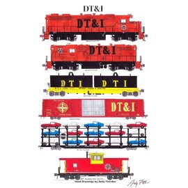 Detroit Toledo & Ironton Manifest Train 11"x17" Poster by Andy Fletcher signed