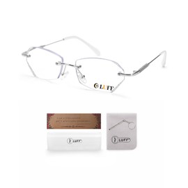 LUFF Stylish Rimless Reading Glasses for Women- Blue Light Blocking Readers, Fashion Frameless Metal Lightweight Eyeglasses(3.0X)