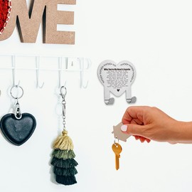 Favorite Apartment Must Haves for Couples, Couple Key Holder, Couple Key Holder for Wall, Gift for Couples Home, Stainless Steel Key Holder Hooks with Inspirational Quotes,3.14 * 3.14inch,XCX10